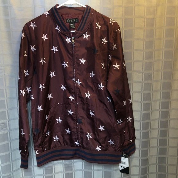 Mens Small Jacket Ball Jacket G-Net Jacket Windbreaker Striped Baseball Jacket - Picture 1 of 8
